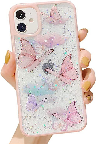 Teléfono 11 Estuche Glitter Butterfly Sparkle Case Para Muje