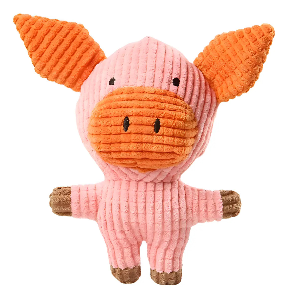 Brinquedo Mordedor Pet Pelúcia Com Apito Para Cães E Gatos Desenho Porquinho