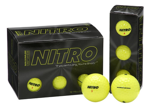 Golf Paquete 12 Pelotas Nuevas Colores Disponibles Max Dista Color Amarillo