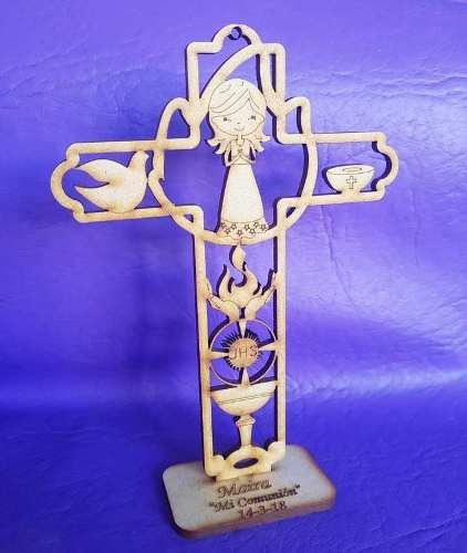 Imagen 5 de 5 de 50 Souvenirs Fibrofacil Cruces Niños Comunión Bautismo 25cm