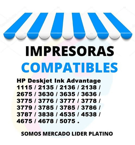 Imagen 2 de 8 de Combo Cartuchos Hp 664 Negro X2 + Color 3775 3635 213