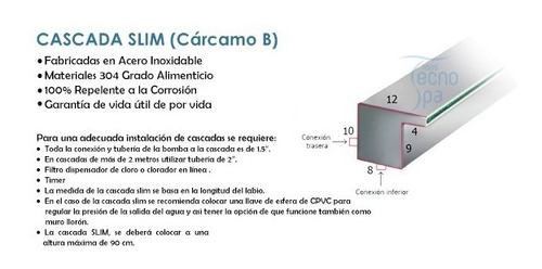 Cascada Para Alberca, Muro Lloron, Decora 2.40 Mt C/luz Led