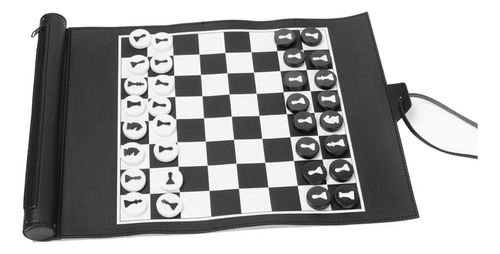 Para Roll De Chess Set Pu Mesa Backgammon Juego Portátil