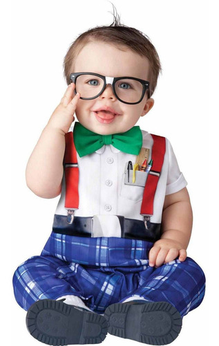 Disfraz De Nerd Talla 12-18 Meses Para Bebé, Halloween