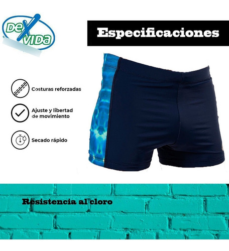 Imagen 4 de 7 de Sunga Hombre Natacion Malla Folau Uv50 Cloro Friendly® Cuota