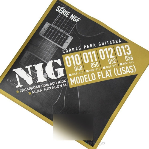 Jogo De Cordas Flat 010 Para Guitarra - Nig