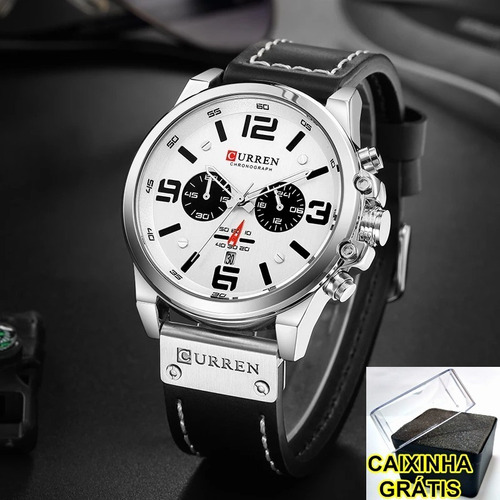 Relógio Masculino Original Curren Multifuncional + Brinde