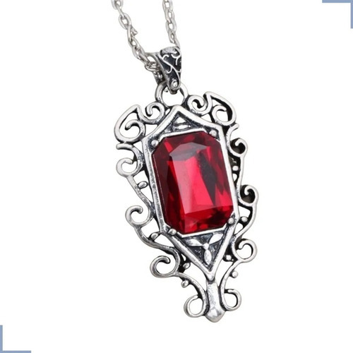 Colar Instrumentos Mortais Isabelle Lightwood Shadowhunters Cor Vermelho