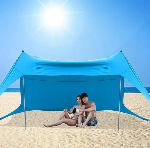 Parasol de playa, toldo de playa, tienda de campaña, refugio solar, toldo,  Camping al aire libre portátil ligero, tela elástica de Lycra