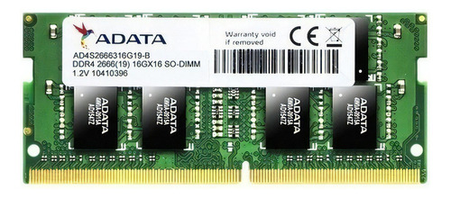 Memória RAM color verde  16GB 1 Adata ADAS2666716G19-BGN