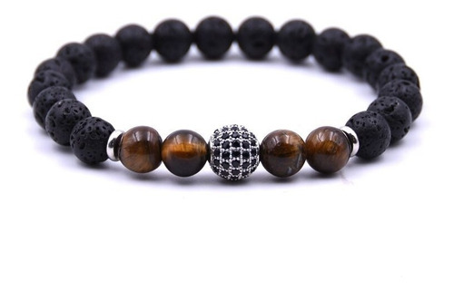 Pulsera Manilla Piedras Naturales Cristal Cz Hombre Y Mujer