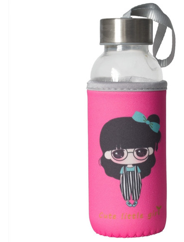 Botella De Agua De Vidrio Con Funda De Neopreno 300ml