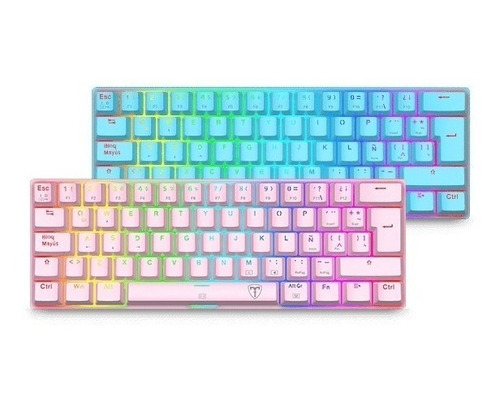 Teclado Mecanico Gamer 60% T-dagger Arena Rosado Rgb Brown