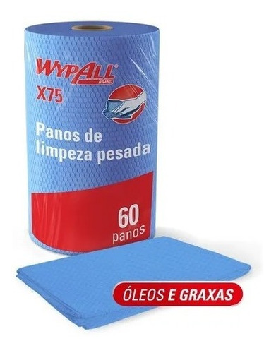 60 Pano Industrial Rolo Wiper Wypall X75 Plus Kimberly Clark