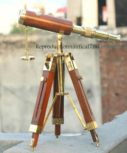 Telescopio Decorativo Náutico Estilo Antiguo Hecho A Mano