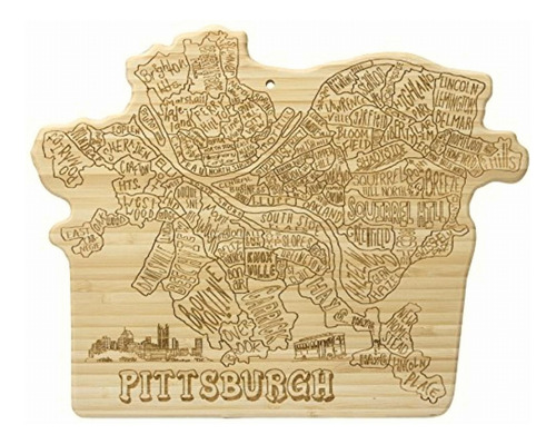 Totally Bamboo Pittsburgh City Life Bamboo Serving Board