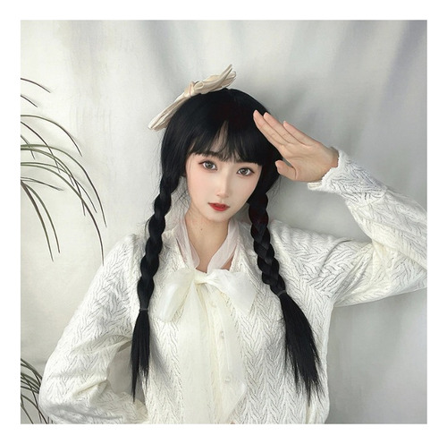 Disfraz Baile Merlina /wednesday Addams Cosplay Pelucas