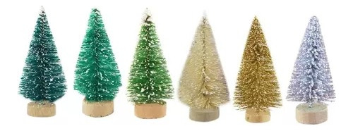 Mini Arbol De Navidad 20 Cm C/base De Madera