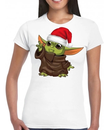 Playera Camiseta Moda Mujer Hombre Baby Yoda Navidad