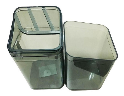 Soporte para cepillos y pasta de dientes con luz negra translúcida con tapa