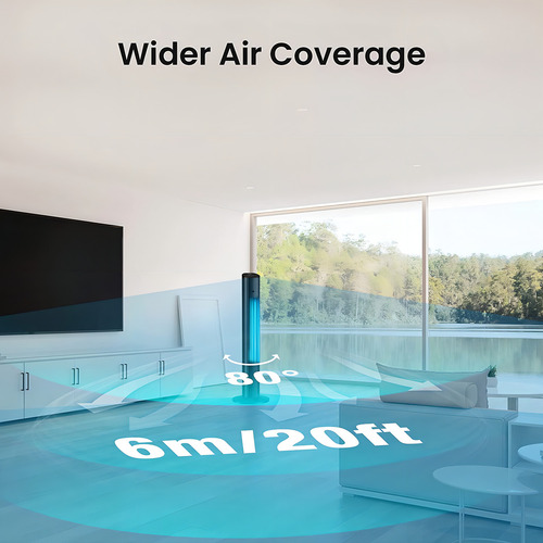 Grelife Tower Fan, 75° Oscillating, 3 Speeds