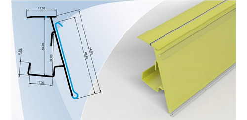 Porta Preço Gôndola/modelo Cristal Aço 1,30 Cm 250 Pçs