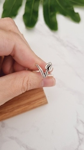 Anillo Simbolo Vegano Plata Vegan Amante Animales