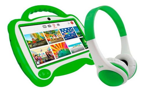 Tablet Microlab Niños 7' Android Wifi + Audífonos  - Verde