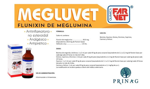 Megluvet 250 Ml, Antipirético, Vacas,perros,cerdos,borregos