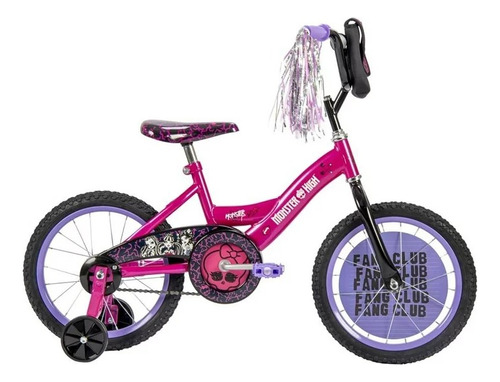 Bicicleta Infantil Monster High R16 Rueditas Entrenamiento Color Violeta Tamaño Del Cuadro 15