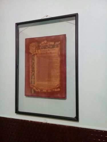 Cuadro Testamento Holografo Del General Jose De San Martin (Usado)