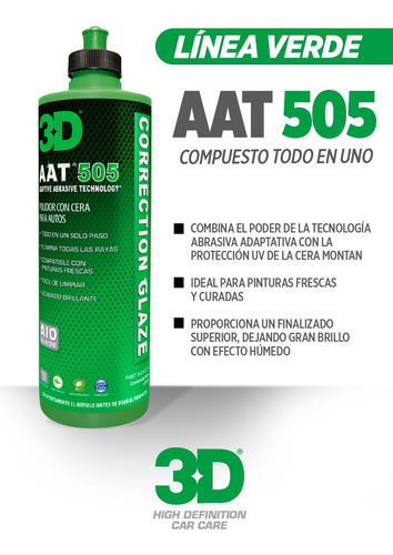 3d Aat 505 Pulidor All In One Todo En Uno 1l Color Verde