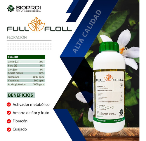 Bioproi Foliar 2 Fertilizante Líquido Para Caña De Azúcar