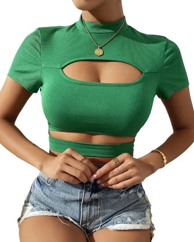 Camiseta Corta Con Abertura De Cuello Alto Mari Re Maldita