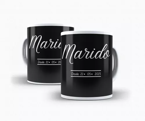 Caneca Preta Personalizada - LGBT com Nome do Casal