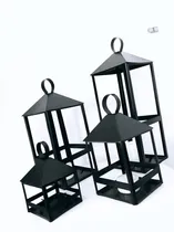 Comprar Set De 4 Faroles Para Velas- Fanal -deco Hogar Jardin Hierro