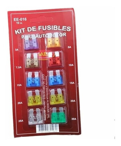 Kit Blister X 10   Fusibles Surtido 10 15 20 25 30 Ampere