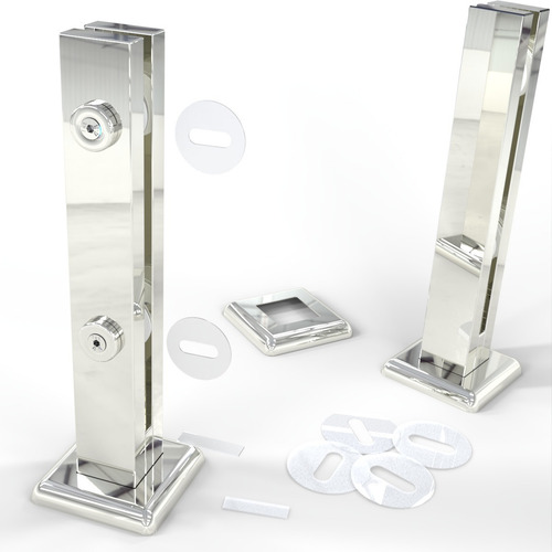 Kit 16 Coluna Torre Em Inox 30cm 2 Furos Guarda Corpo.