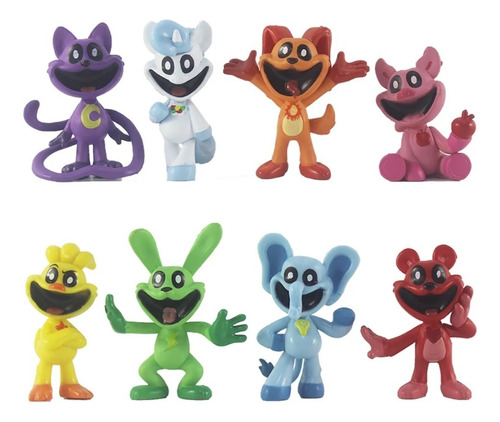 Set De 8 Figuras Smiling Critters Exclusivo Alta Calidad 5cm