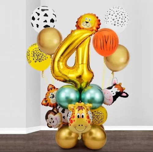 Set de Globos metálicos de animales de la selva 22 piezas de