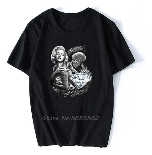 Camisa De Tatuaje De Diamantes De Marilyn Monroe Dga Art Dav