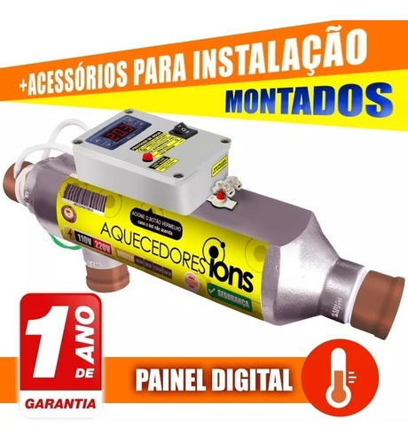 Aquecedor Automático E Ionizador Para Piscinas Até 20.000lts