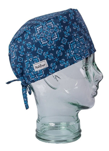 Touca Gorro Bandana Tecido Hospital Veterinario Medico Azul