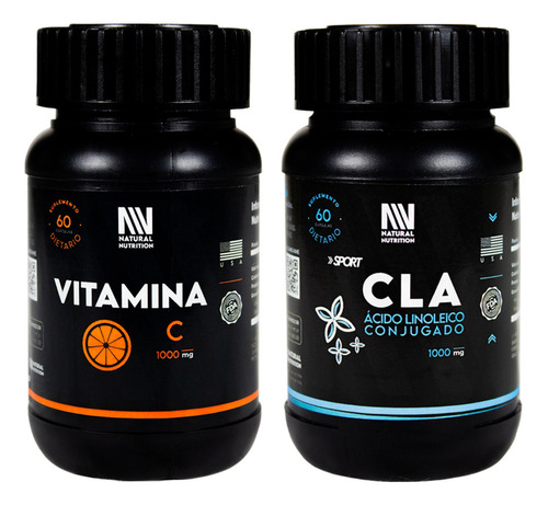 Natural Nutrition Kit Vitamina C + Cla Acido Linoleico Sabor Vitamina C Y Cla