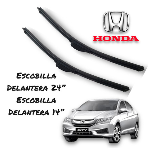 Kit 2 Escobillas Delanteras Flex Goma Honda City 2008 A 2015