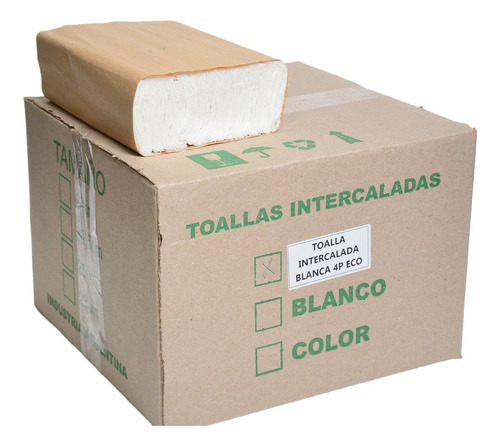 Caja Toallas Intercaladas Blancas Económicas. 1400 Unidades.