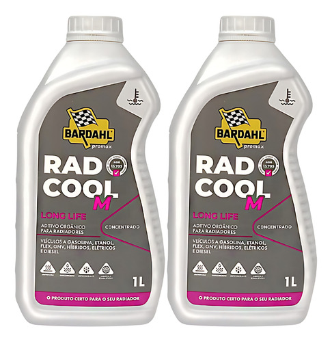2x Arrefecimento Concentrado Bardahl Rad Cool M Long Life 1l