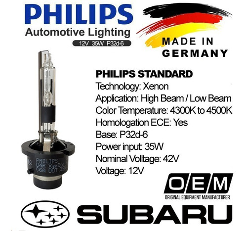 Ampolleta Xenon Subaru Philips Original Garantía 1 Año