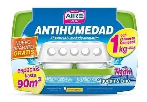 Aire Pur antihumedad titán algodón & lino ideal hasta 30m2