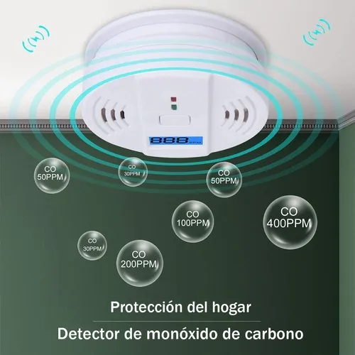 2pcs Alarma Detector De Gas Y Humo Monoxido De Carbono